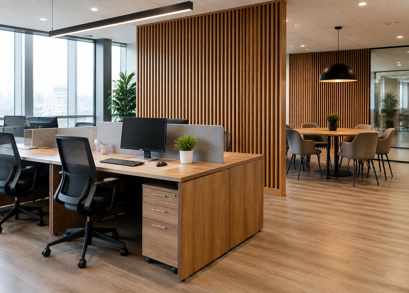 Offices interior finished with materials from Plywood Point