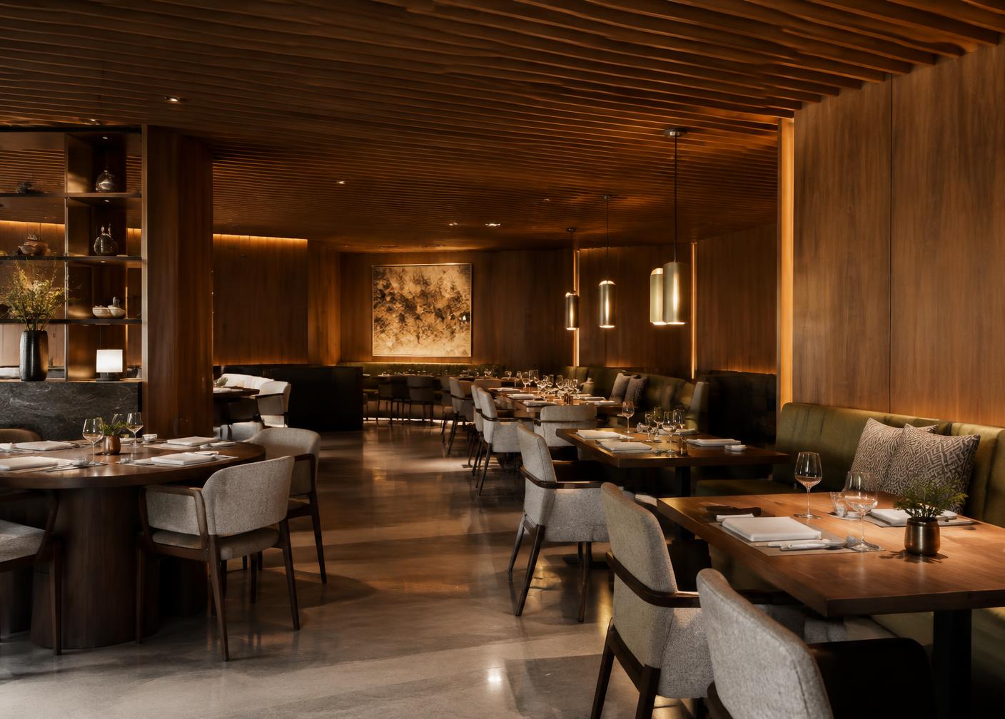 Restaurants interior finished with materials from Plywood Point